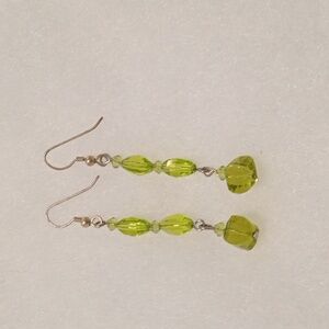 Elegant Green Crystal Beaded Earrings